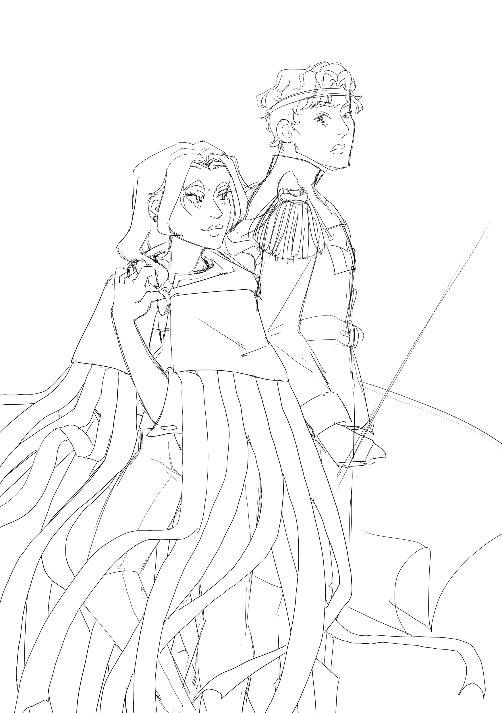 The lineart of the final illustration