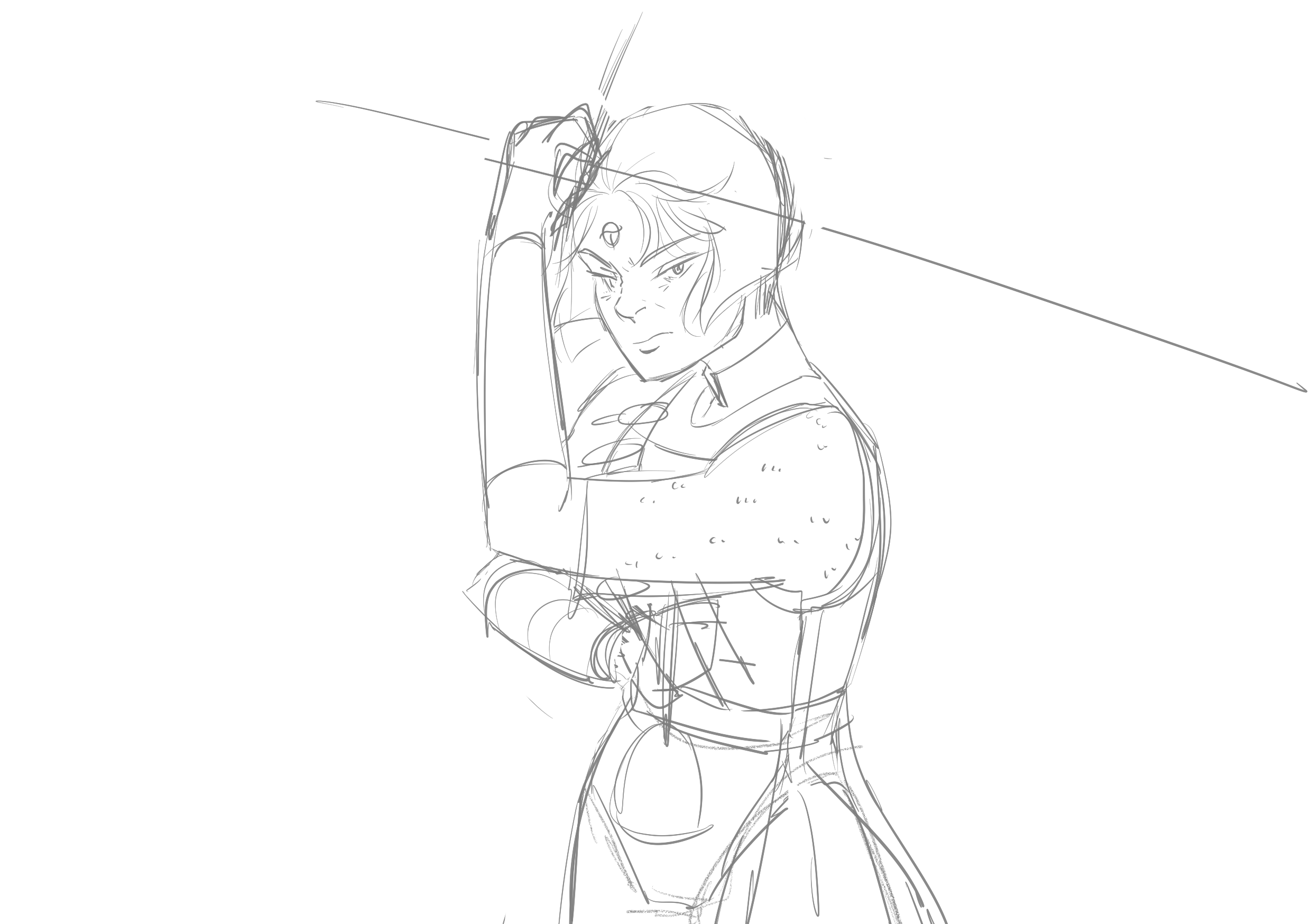 A sketch of the final drawing.