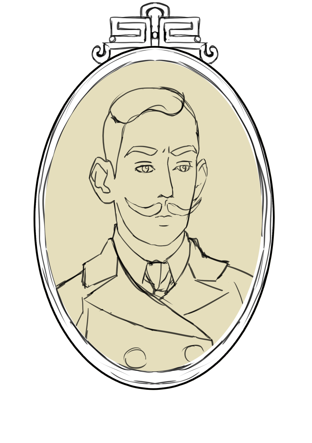 a digital sketch of the portrait